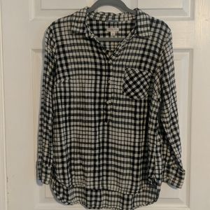 100% cotton plaid blouse